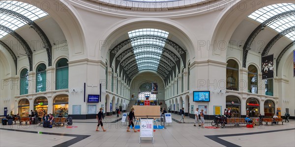 Railway Station Hbf Deutsche Bahn DB symmetrical Panorama in Dresden