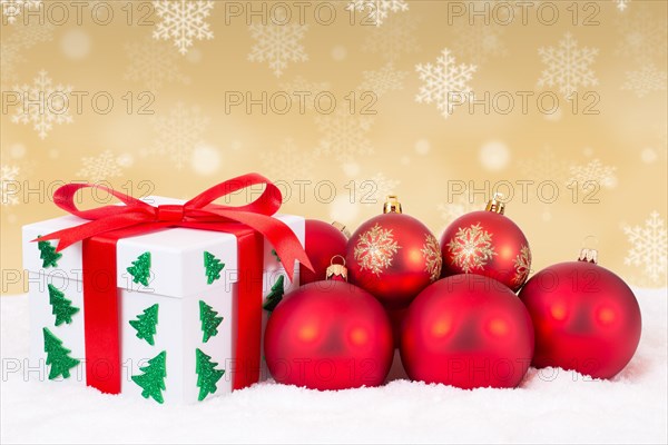 Christmas Christmas Gifts Gifts with Snow Card Christmas Card Gold Decoration Christmas Balls