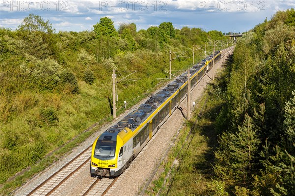 Stadler FLIRT 3 Regional Train Rail by Go-Ahead on the new NBS Mannheim-Stuttgart line in Germany