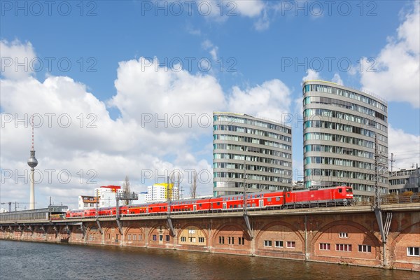 Regional train of Deutsche Bahn DB at Jannowitzbruecke in Berlin