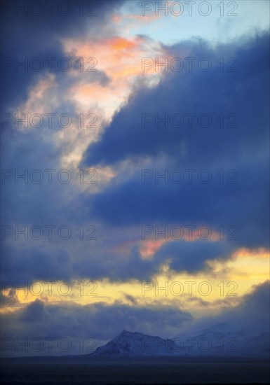 Sunset with clouds over Snaefellsjoekull