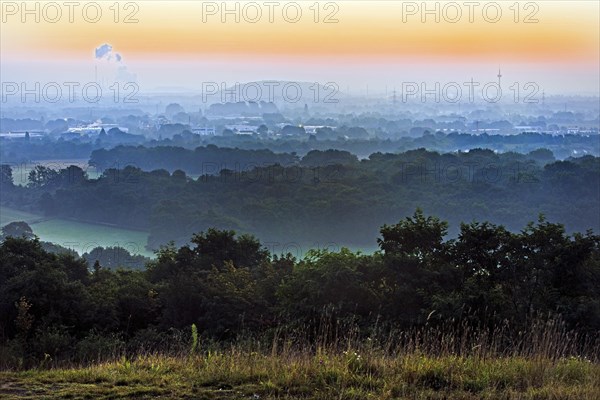 View from the North Germany slagheap at sunrise into the landscape