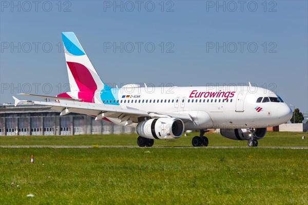 A Eurowings Airbus A319 with the registration D-AGWK at Stuttgart Airport