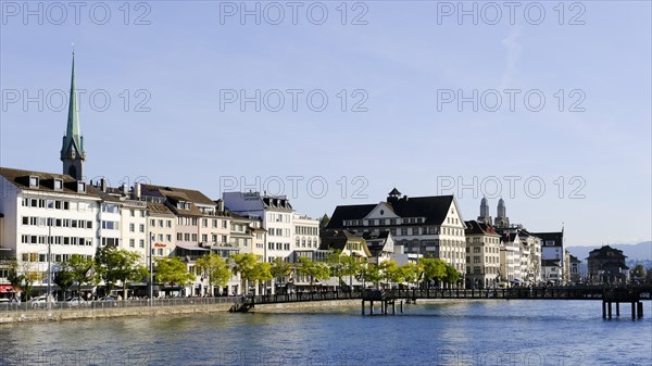 River Limmat and bridge Muehlesteg