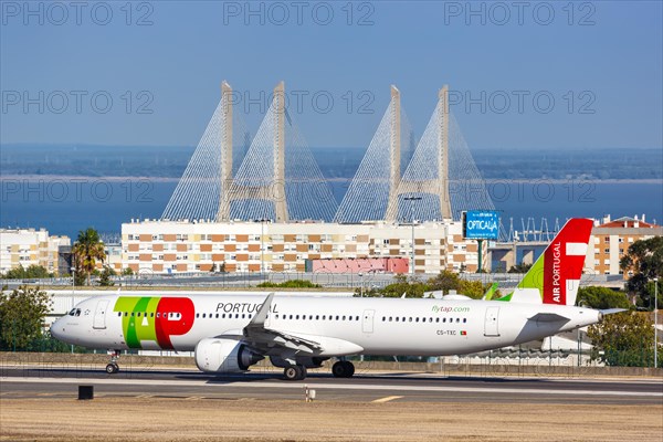 An Airbus A321neo aircraft of TAP Air Portugal with registration CS-TXC at Lisbon Airport