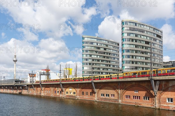 S-Bahn train of Deutsche Bahn DB at Jannowitzbruecke in Berlin