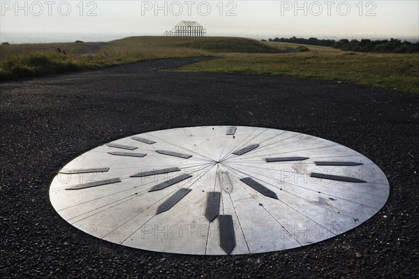 North Germany slag heap with orientation circle and hall house