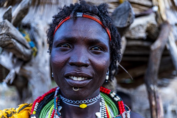 Traditional dressed girl from the Toposa tribe
