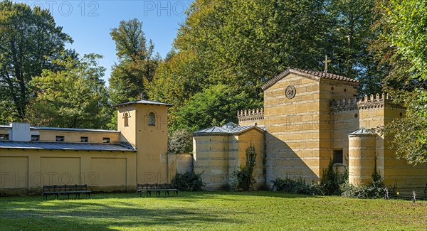 The palace park in Glienicke with Lion's Gate