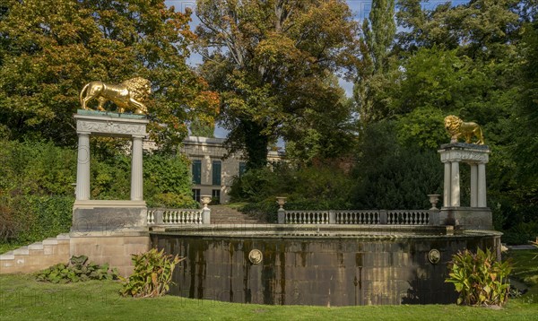 The palace park in Glienicke with Lion's Gate