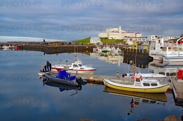 Small fishing boats in the harbour of Stykkisholmur