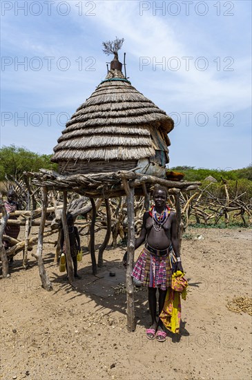 Traditional build hut of the Toposa tribe