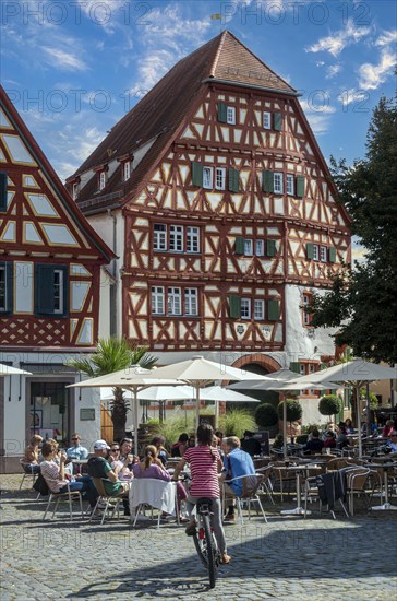 Old town with half-timbered house in the town of Ladenburg