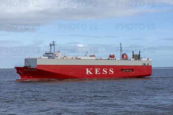 Malacca Highway of the Kess shipping company on the Elbe near Cuxhaven