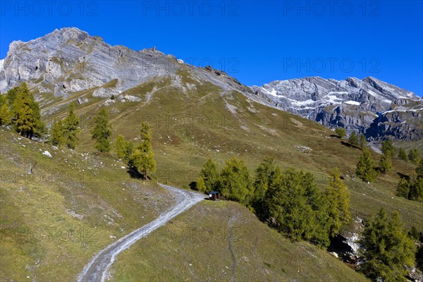 Hiking trail in the Ovronnaz hiking area