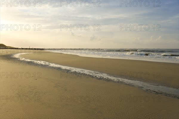 Evening mood on the North Sea beach