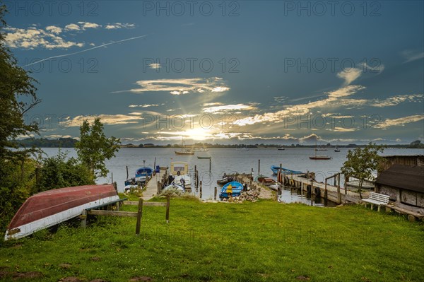 Shore of the river Schlei at sunrise