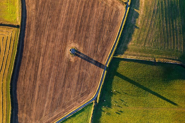 Sunrise Light and Shadow over The Daymark from drone