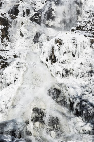 Waterfall with snow and ice