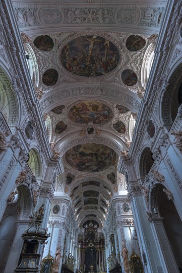Baroque church interior of the collegiate basilica