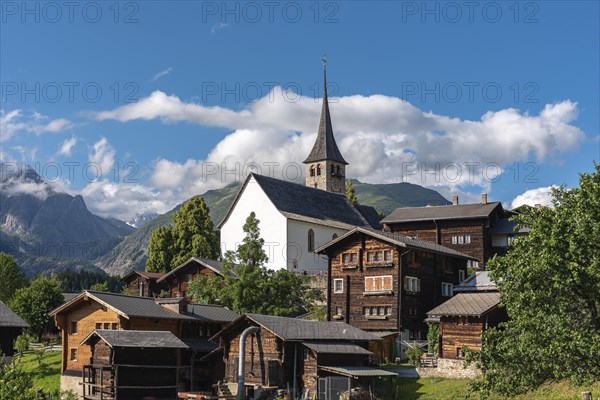 Village scene with the parish church of St. George