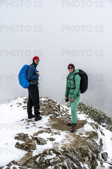 Hikers in the snow