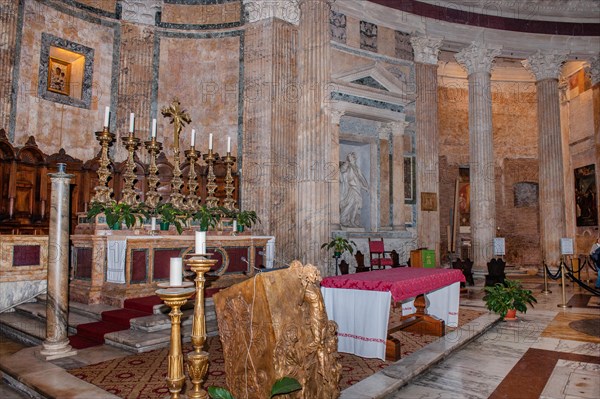 Christian altar in ancient Roman temple Pantheon