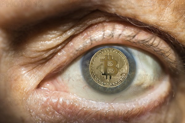A Bitcoin in an Iris