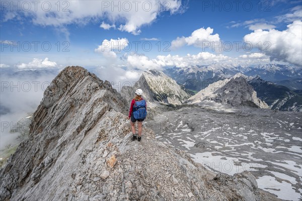 Hiker at the Wettersteingrad