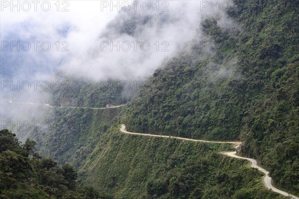 Clouds of fog on the Death Road