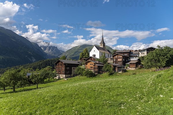 Village scene with the parish church of St. George