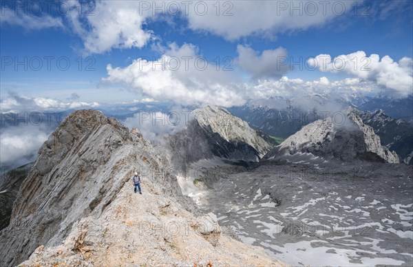 Hiker at the Wettersteingrad