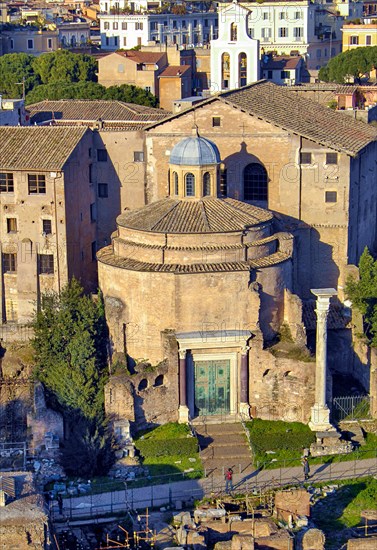 Temple of Romulus with original bronze door from Roman antiquity