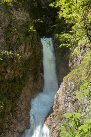 Mountain stream with waterfall