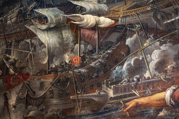 Battle painting with ships