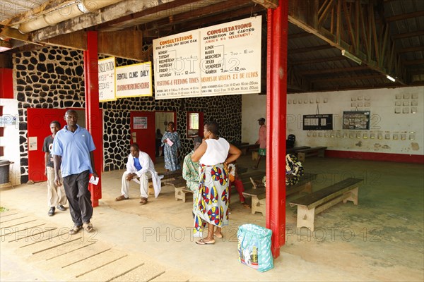 People in the waiting room of the hospital, Manyemen, Cameroon