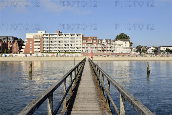 Sailors' bridge at the main bathing beach of Wyk auf Foehr