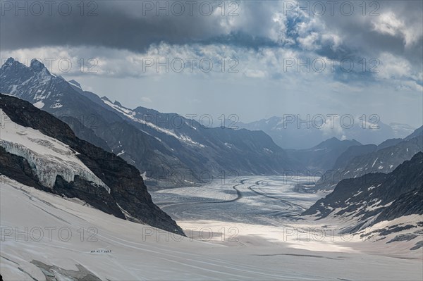 Overlook over the Aletsch Glacier from the Jungfraujoch