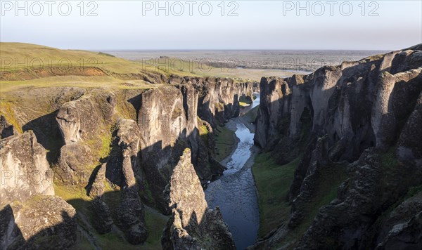 Aerial view of Fjaorargljufur Canyon