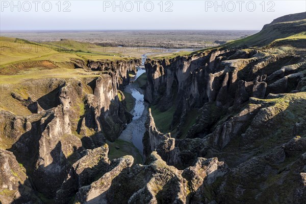 Aerial view of Fjaorargljufur Canyon