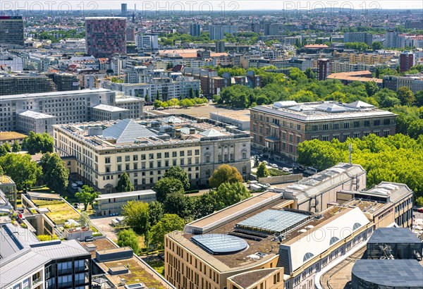 View from the high-rise building at Potsdamer Platz towards the Berlin House of Representatives and the Kreuzberg district