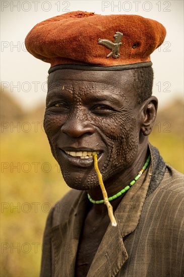 Scar face as a mark of beauty man from the Jiye tribe