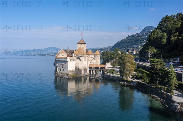 Aerial of the Chillon Castle