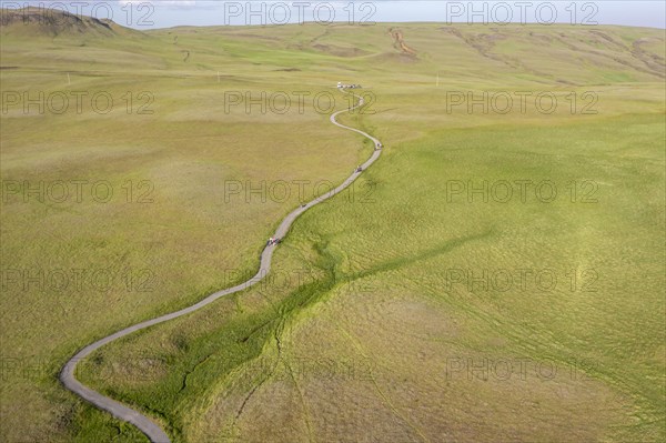 Aerial view of Fjaorargljufur Canyon