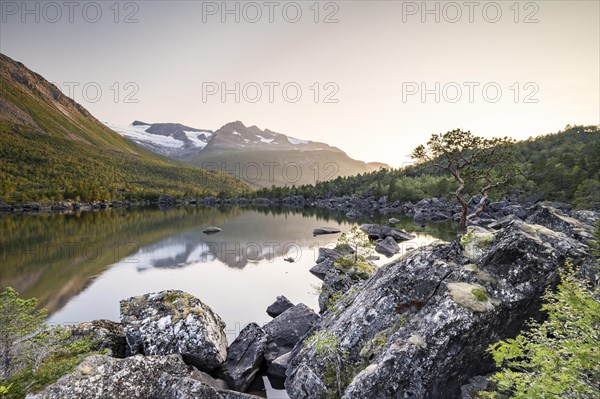 Lake Innerdalsvatna in the evening mood