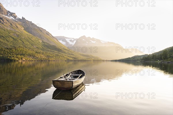 Rowing boat in the backlight