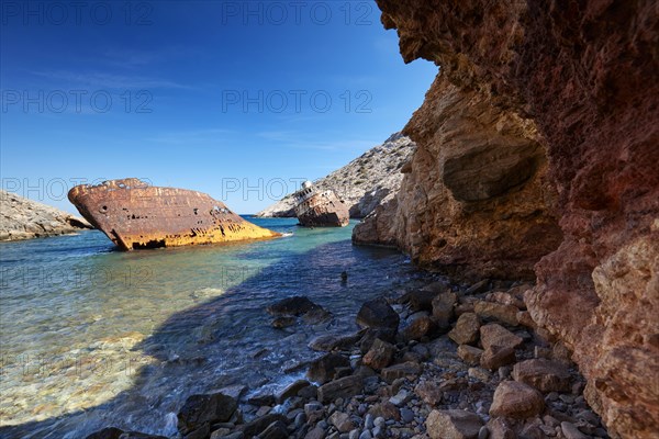 Shipwreck Olympia on the beach of Amorgos