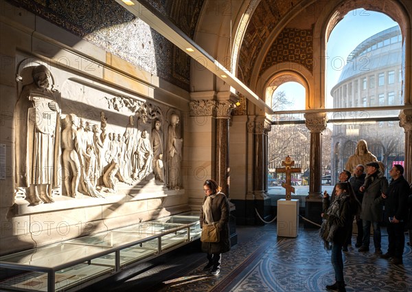 Preserved interior and exterior of the Kaiser Wilhelm Memorial Church