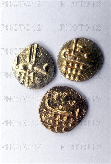 19th century Travancore state gold coins