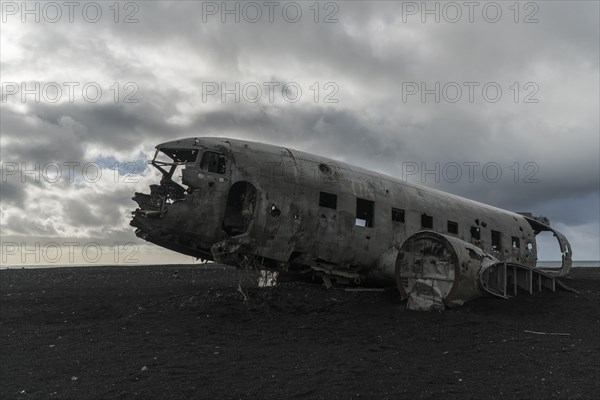 Plane wreckage on the lava beach of Solheimasandur